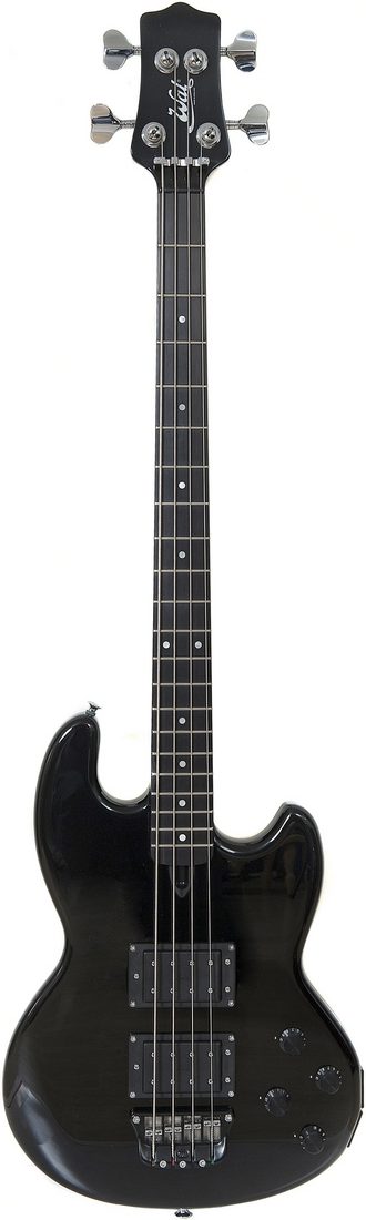Mk1 with gloss black body and neck finish and an ebony fingerboard.