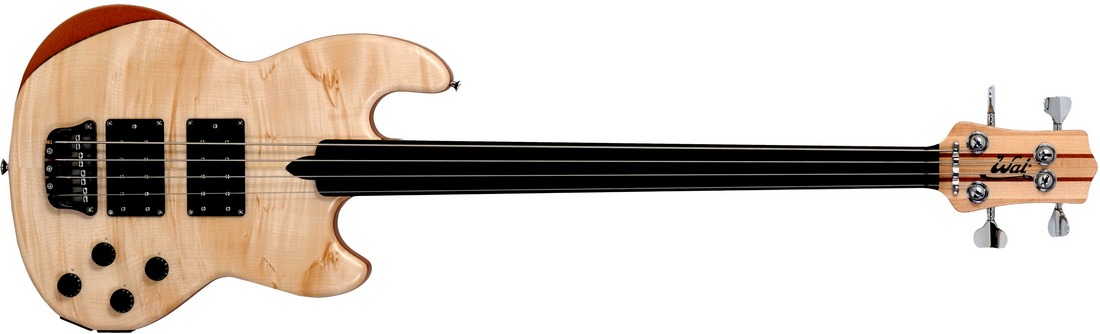 Mk1 with sycamore facings and a plain fretless ebony fingerboard.