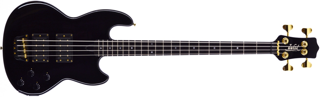 Mk1 with gloss black body and neck, an ebony fingerboard and gold hardware.