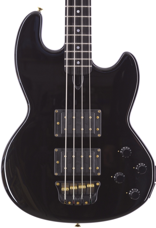 Mk1 with gloss black finish, an ebony fingerboard and gold hardware.